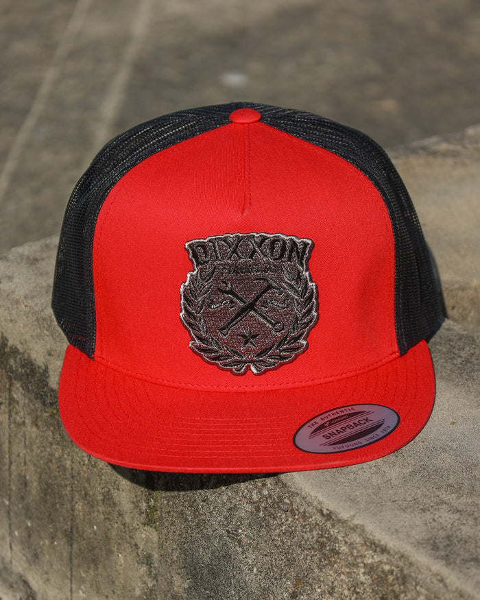 Sketchy Crest Flat Bill Snapback