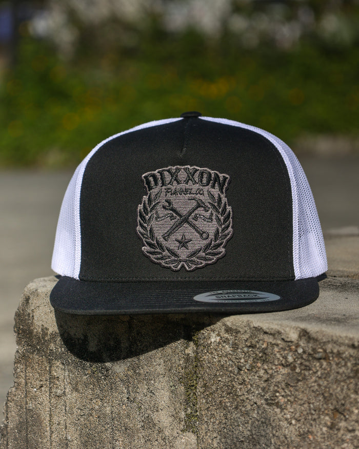 Sketchy Crest Flat Bill Snapback