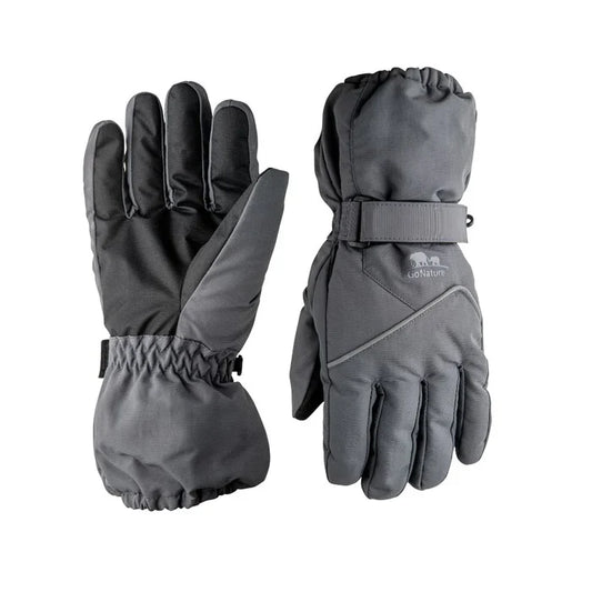 כפפות סקי Snow Sport אפורות מבית Go Nature - מחממות ומחזירות אור