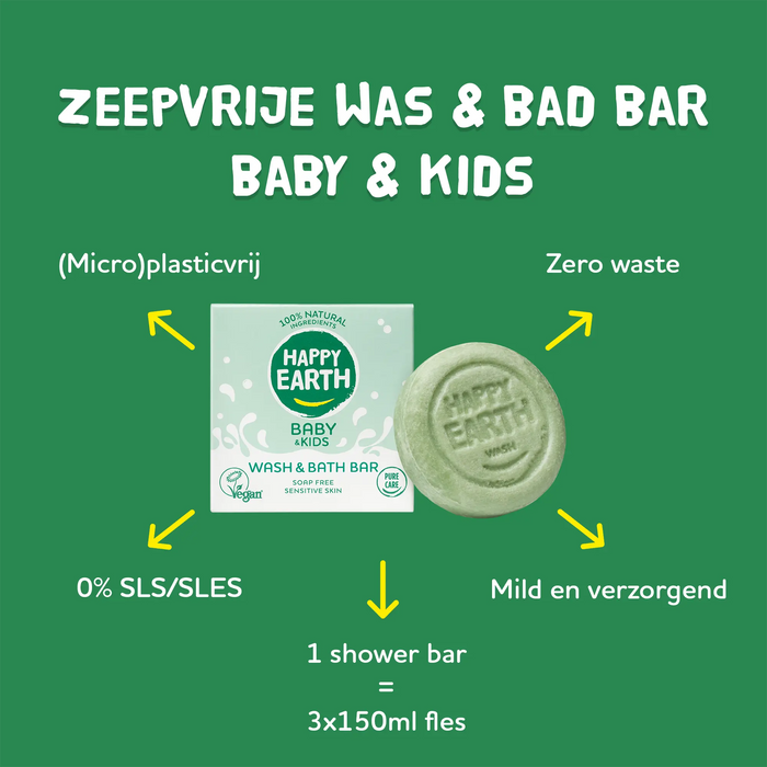Soap-Free Wash & Bath Bar Baby & Kids Happy Earth