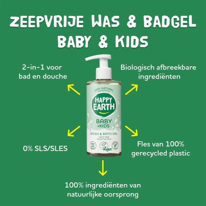 Mini Soap-Free Wash & Bath Gel Baby & Kids 100 ml Happy Earth