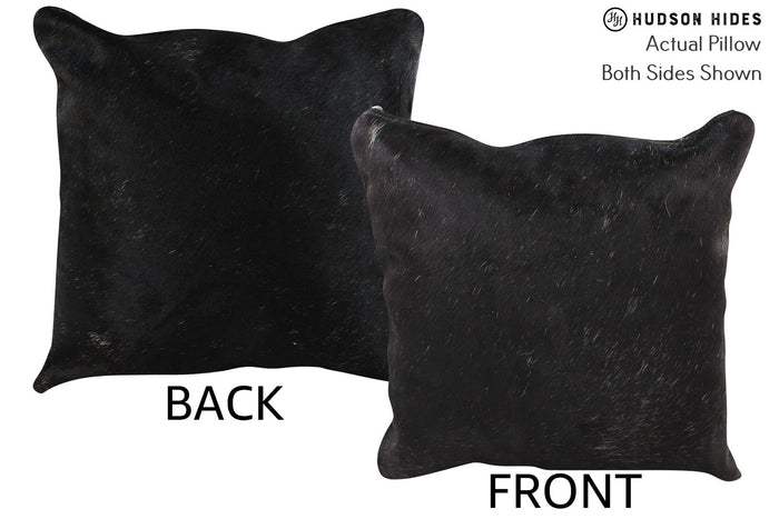 Solid Black Cowhide Pillow #75319