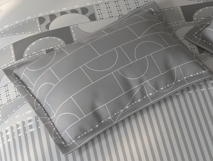Spaces Fiora Nimbus Cloud Geometric 100% Cotton Single Bedsheet with 1 Pillow Covers - 59 x 89 Inches