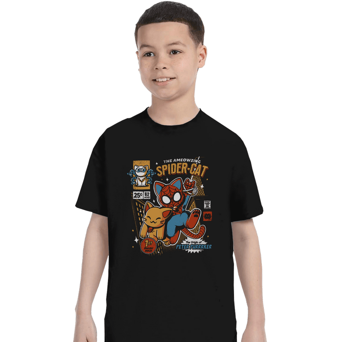 Shirts T-Shirts, Youth / XL / Black Spider-Cat