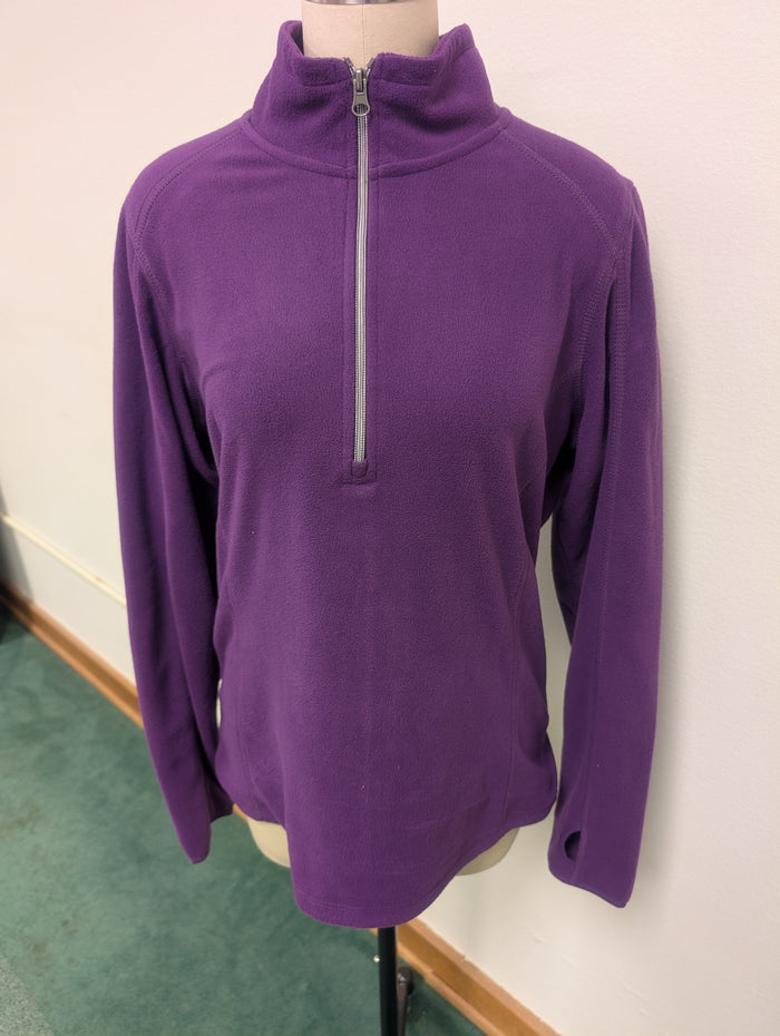 SPORT - TEK - PURPLE WOMENS 1/2 ZIP PULLOVER  *