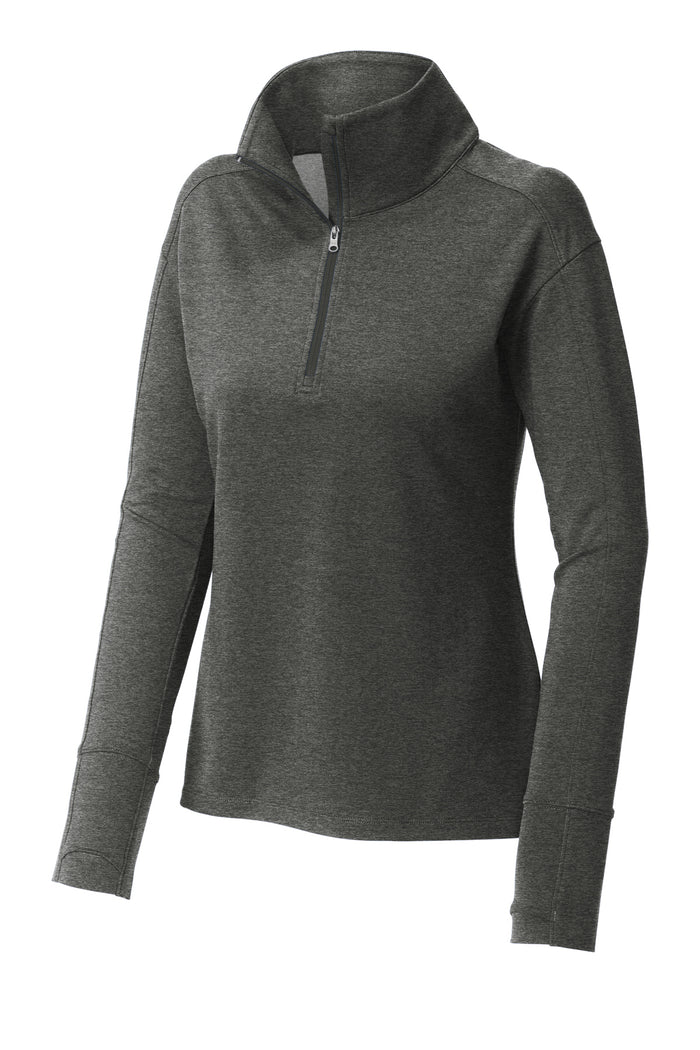 SPORT - TEK- DARK GREY HEATHER WOMENS 1/4 ZIP