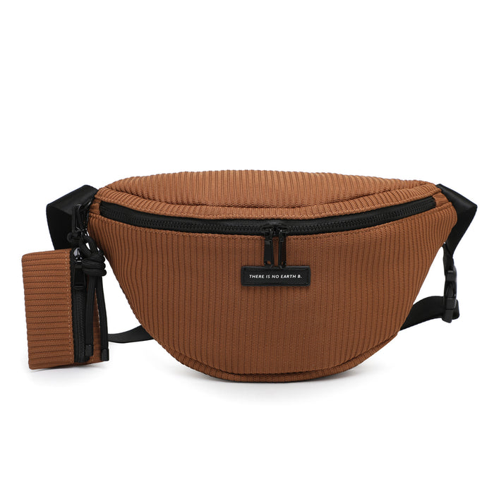 Sporty ribbed texture belt bag with slogan detail wholesale