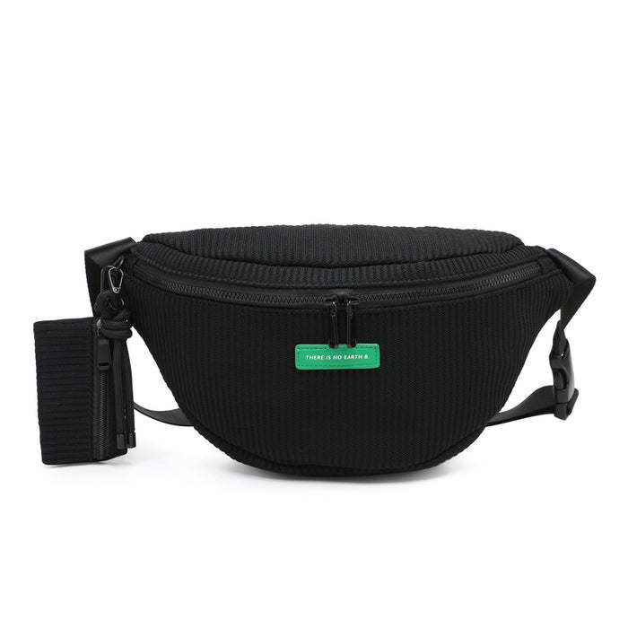 Sporty ribbed texture belt bag with slogan detail wholesale