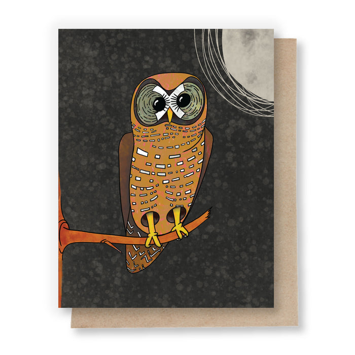 Spotted Owl Note Card by Sweet Pea Cole