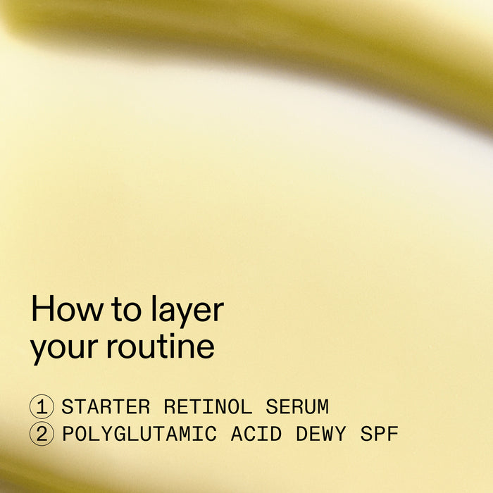 Cosmetic product with text on how to layer a routine
