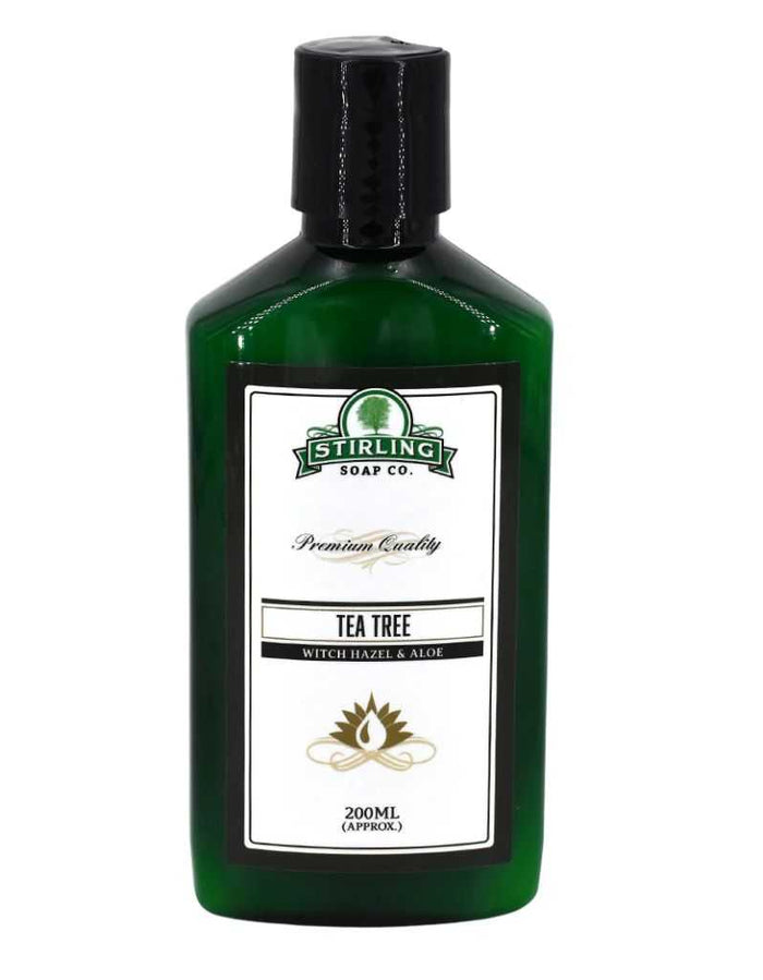 Stirling Tea Tree After Shave Toner bottle with green and black label