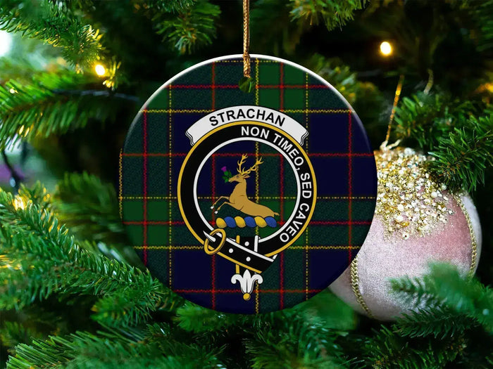 Clan Strachan Crest Tartan Christmas Ornament