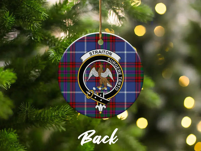 Custom Straiton Plaid Christmas Ornament