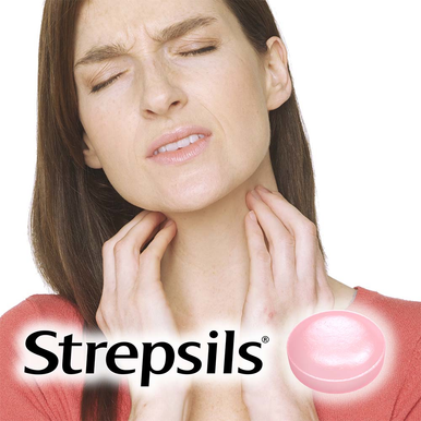 Strepsils Strawberry Sugar Free Lozenges 36 Lozenges