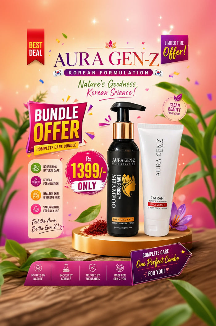 Super Care Bundle - Low Porosity Shampoo & Zafrani Facewash Combo