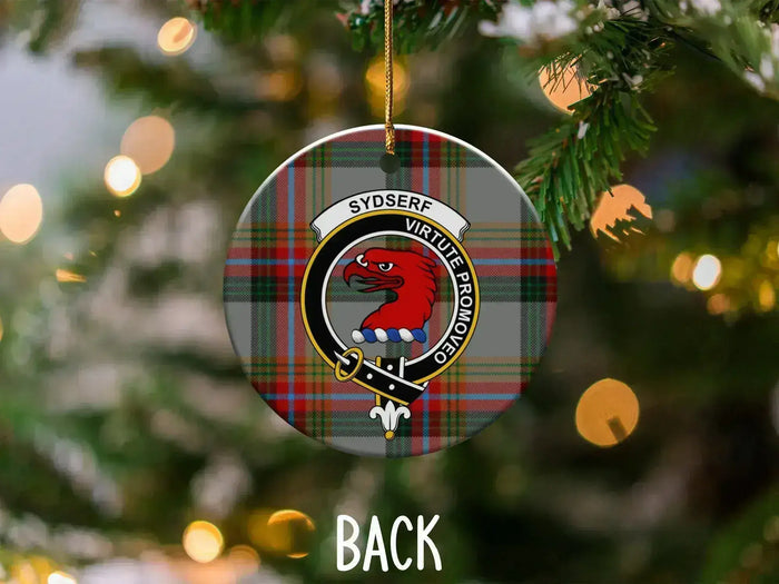 Virtute Provoque Crest Plaid Tree Ornament