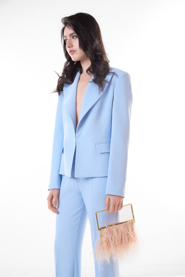 Tailored single button blazer and wide leg trouser set wholesale