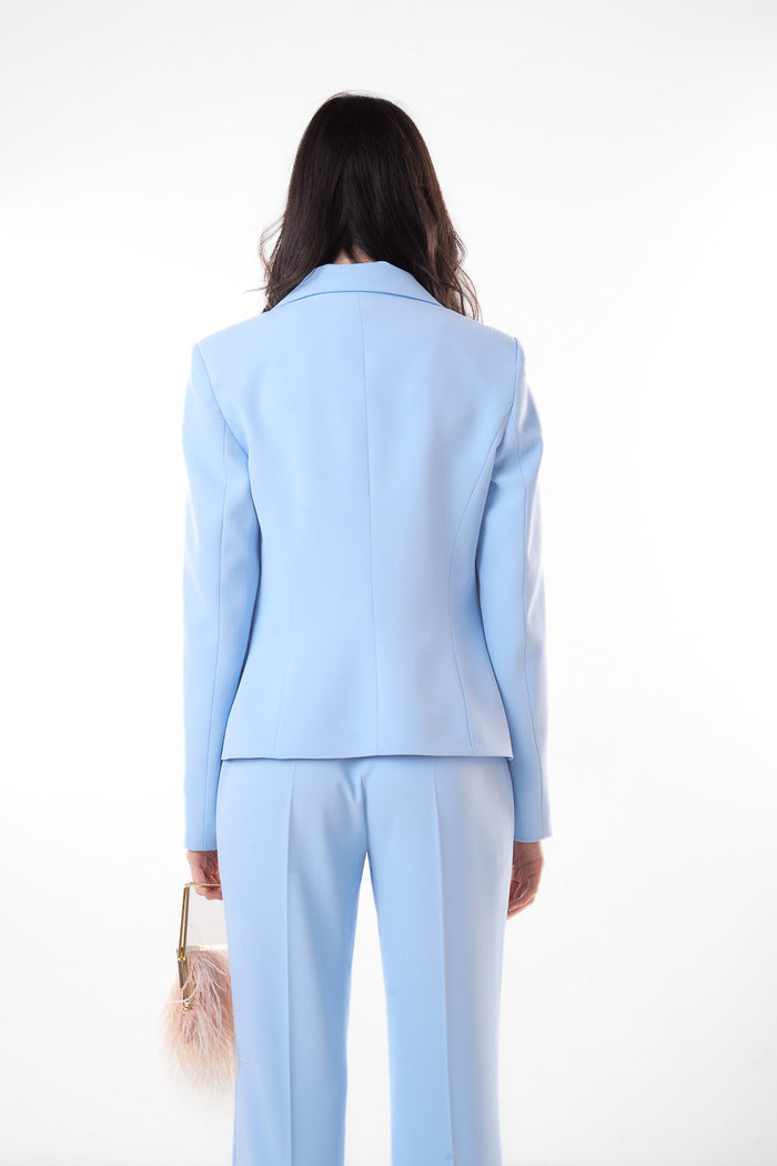 Tailored single button blazer and wide leg trouser set wholesale