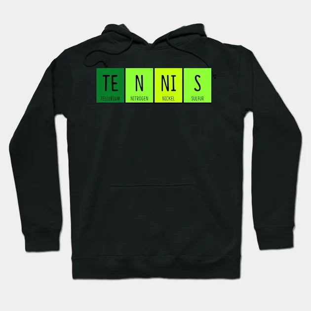 Tennis Chemistry Periodic Table Element Science Pun Hoodie