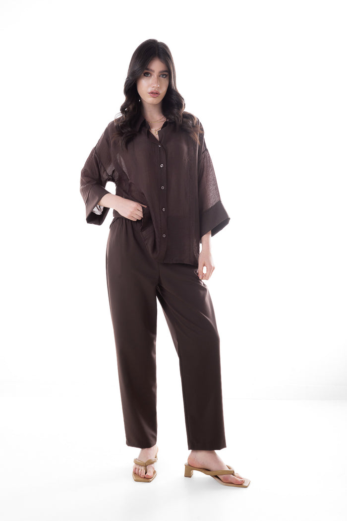Textured panel detail oversized shirt blouse wholesale