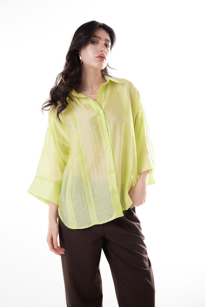 Textured panel detail oversized shirt blouse wholesale