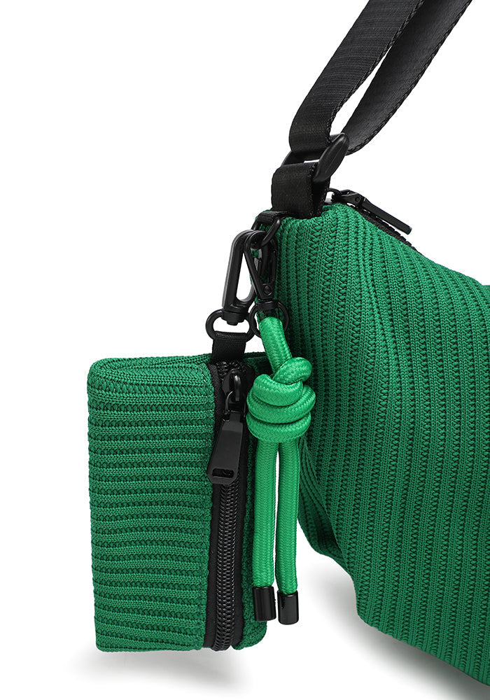 Textured sport shoulder bag with detachable pouch wholesale
