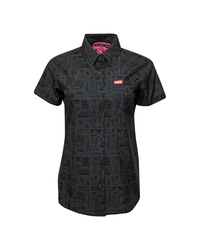 The Essentials Women's Short Sleeve Party Shirt - Black / Grey