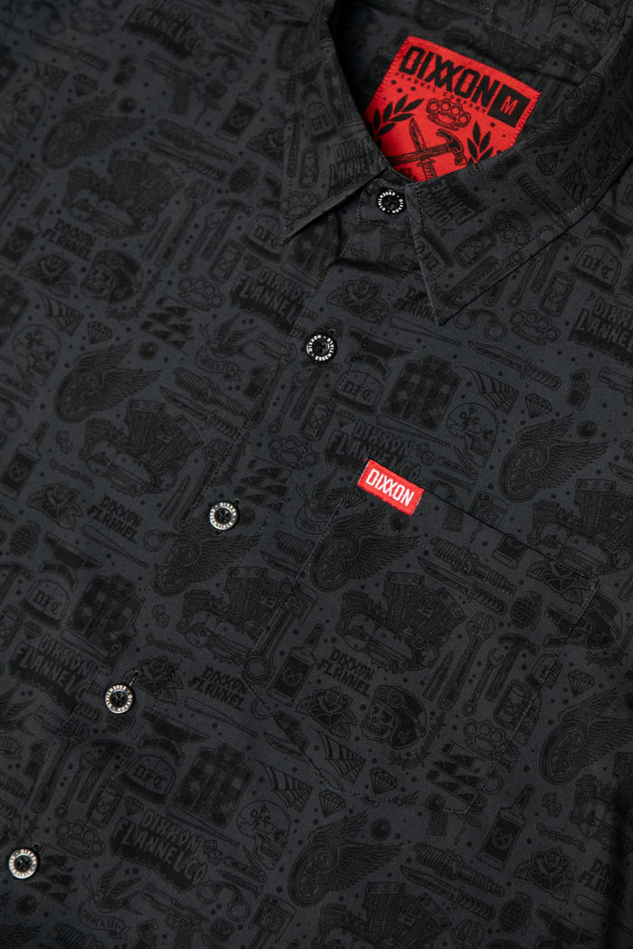 The Essentials Women's Short Sleeve Party Shirt - Black / Grey