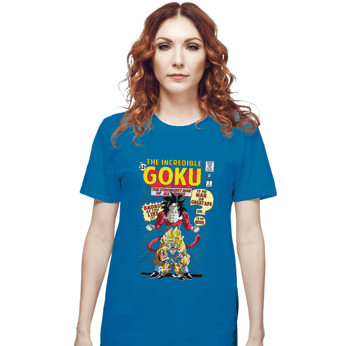 Shirts T-Shirts, Unisex / Small / Sapphire The Incredible Goku