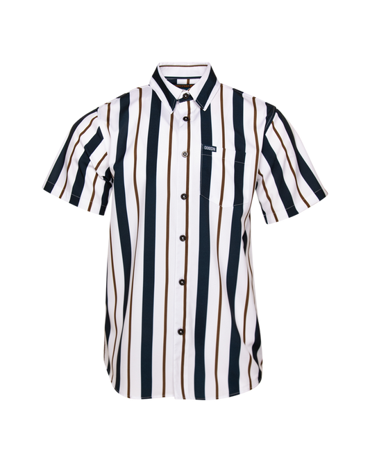 The Marina Short Sleeve Party Shirt - Navy / White
