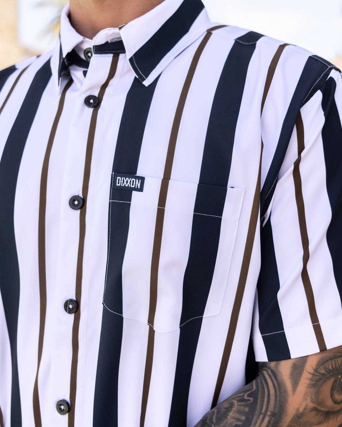 The Marina Short Sleeve Party Shirt - Navy / White