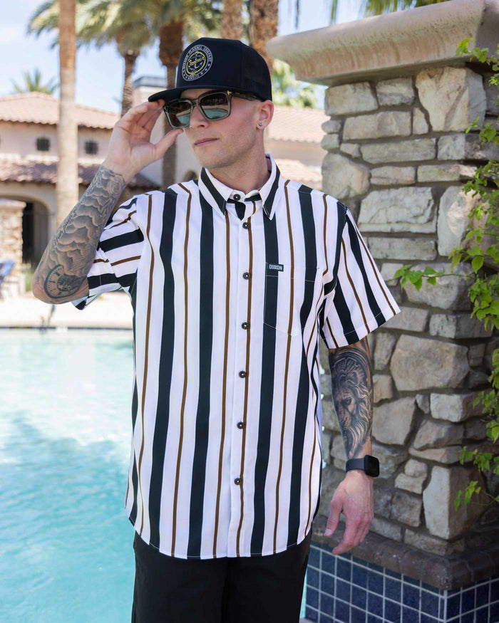 The Marina Short Sleeve Party Shirt - Navy / White