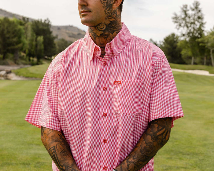The Trap Short Sleeve Party Shirt - Red / White