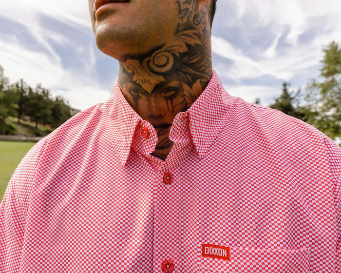 The Trap Short Sleeve Party Shirt - Red / White