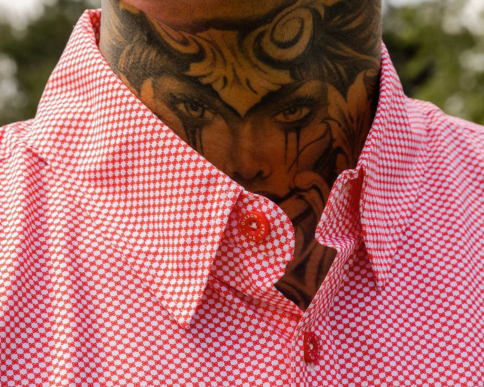The Trap Short Sleeve Party Shirt - Red / White