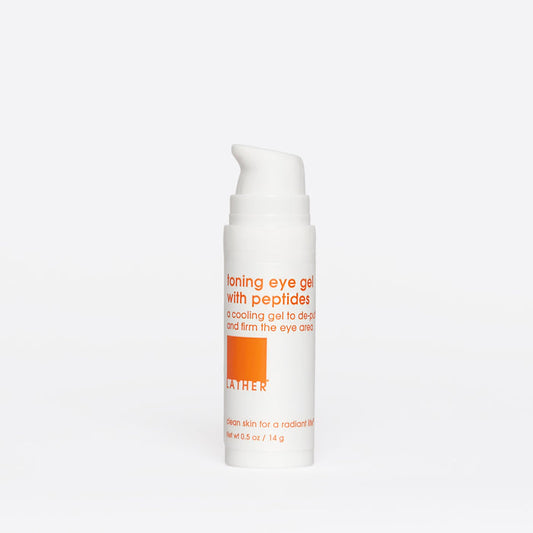 small eye gel bottle on white background.