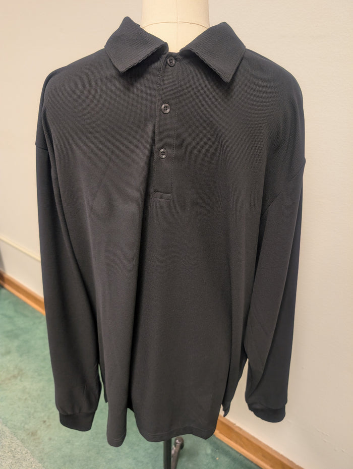 TRI - MOUNTAIN - BLACK LONG SLEEVE POLO  *