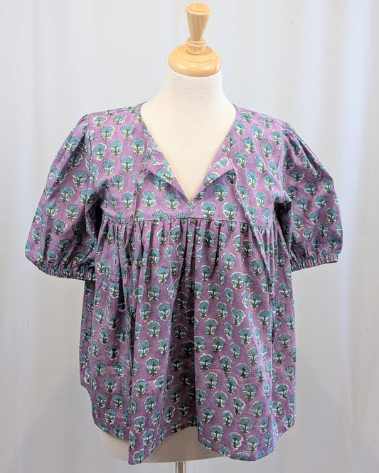 Twinflower Clemence Blouse in Purple Repeat - Precious Sparkle