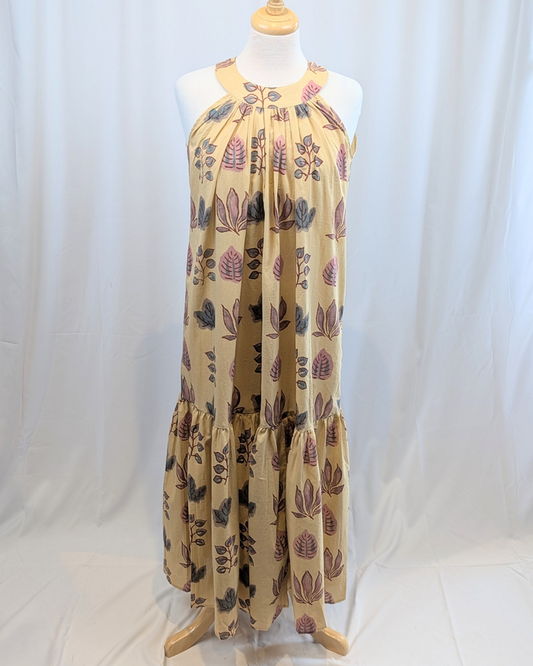 Twinflower Rosalie Midi Halterneck Dress Falling Leaves - Precious Sparkle