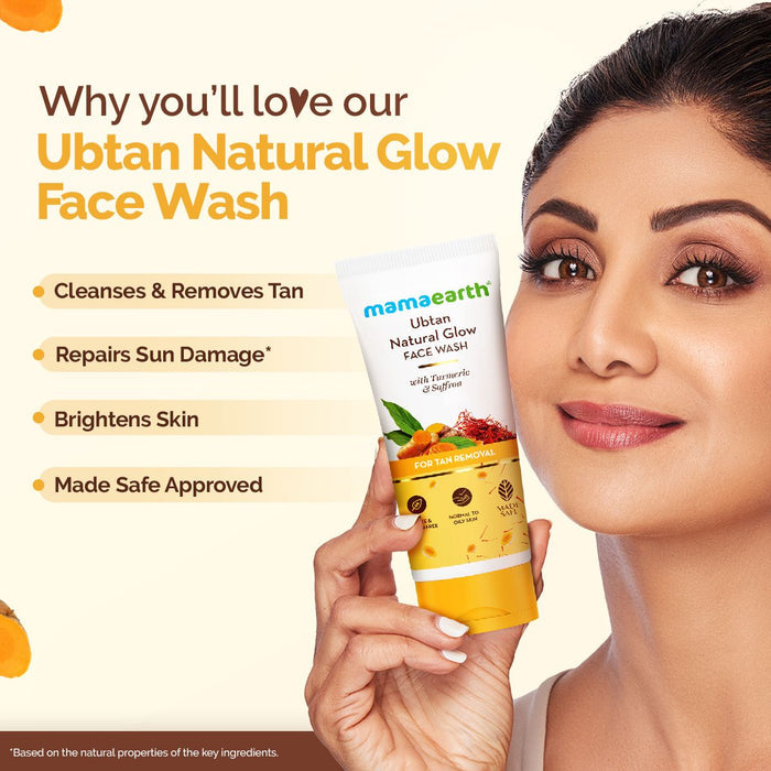 Ubtan face wash brightens skin removes tan model
