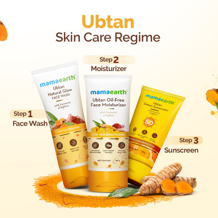 Ubtan regime face wash moisturizer sunscreen trio