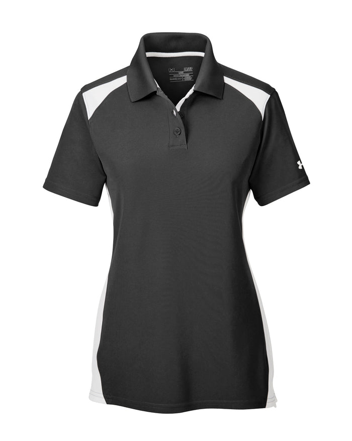 UNDER ARMOUR - BLACK/WHITE WOMENS POLO *