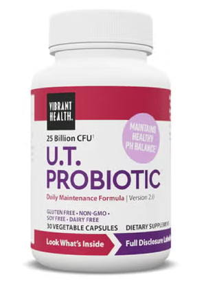 Vibrant Health U.T Probiotic Vegetarian Capsules for Urinary Health, Pack of 30's vibrant health