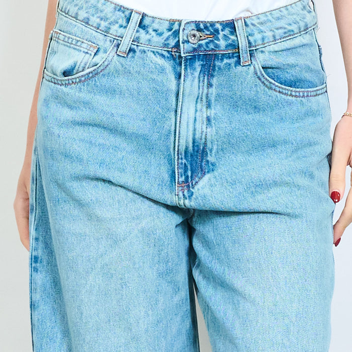 Vintage wash denim jeans with sculpted knee panel seams wholesale