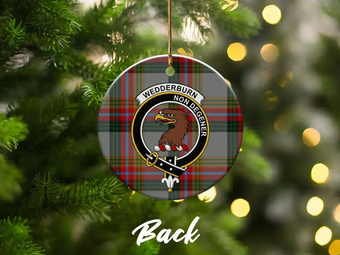 Clan Family Crest Eagle Tartan Round Porcelain Ornament