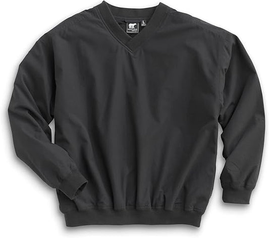 WHITE BEAR - BLACK VNECK PULLOVER  *