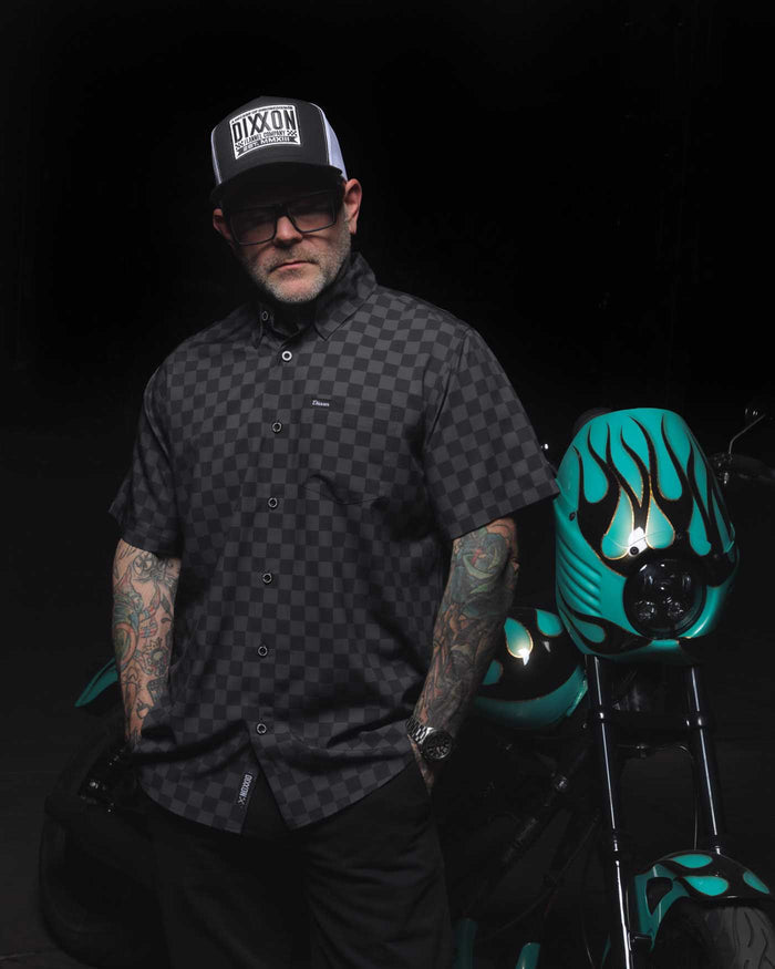 Winners Circle Short Sleeve Party Shirt -Black / Grey
