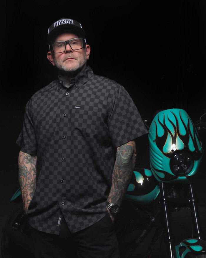 Winners Circle Short Sleeve Party Shirt -Black / Grey