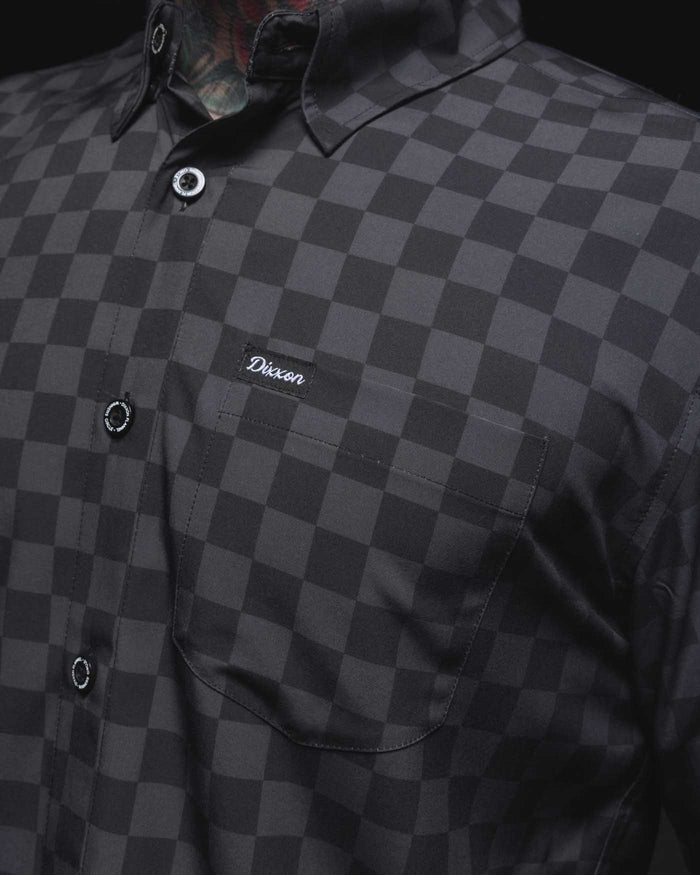 Winners Circle Short Sleeve Party Shirt -Black / Grey