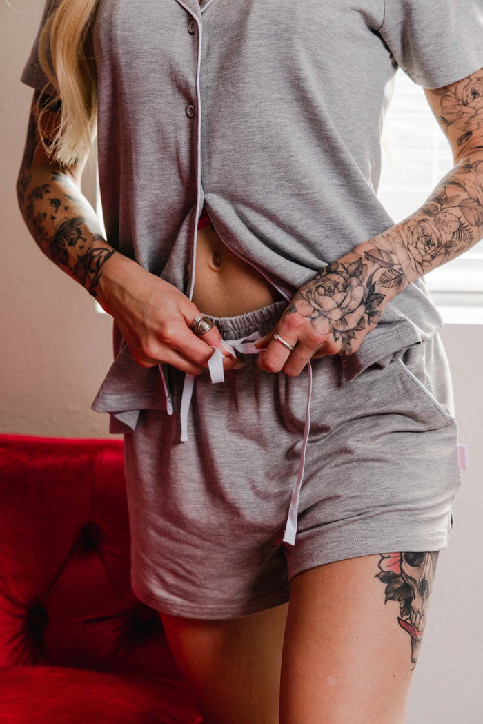 Women's Grey Pajama Shorts